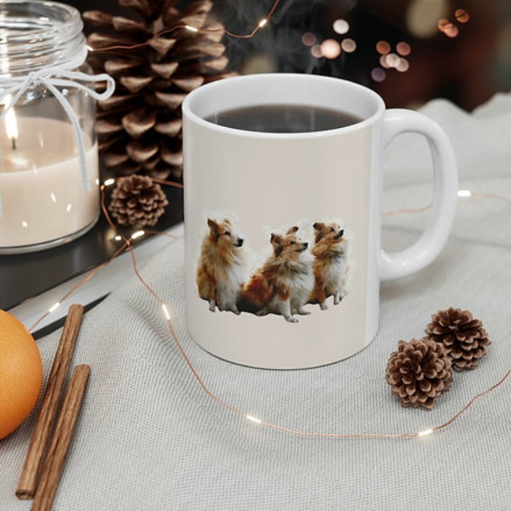 Cute Pet Photo to Sketch, Photo to Painting, Customized Ceramic Mug, 11oz